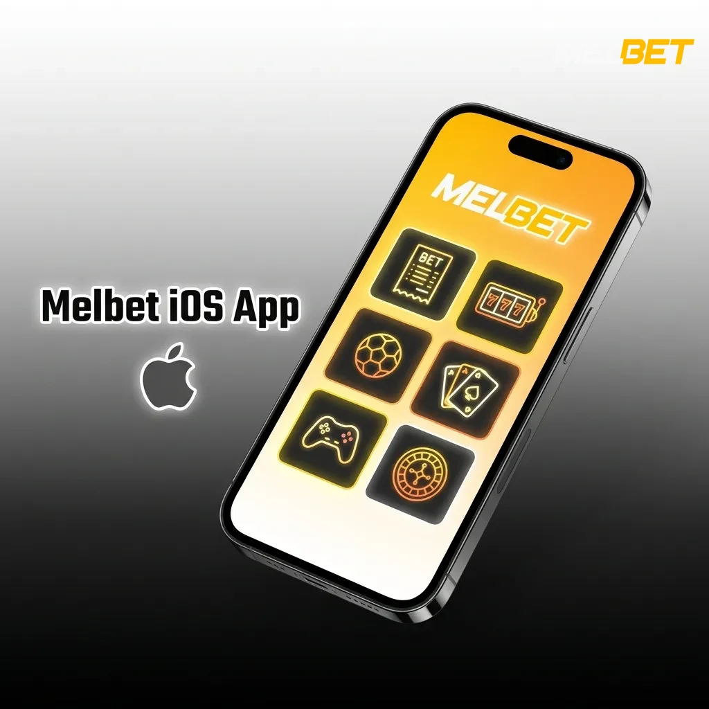 Melbet iOS app interface on iPhone showing betting markets, casino games, and payment options for mobile users