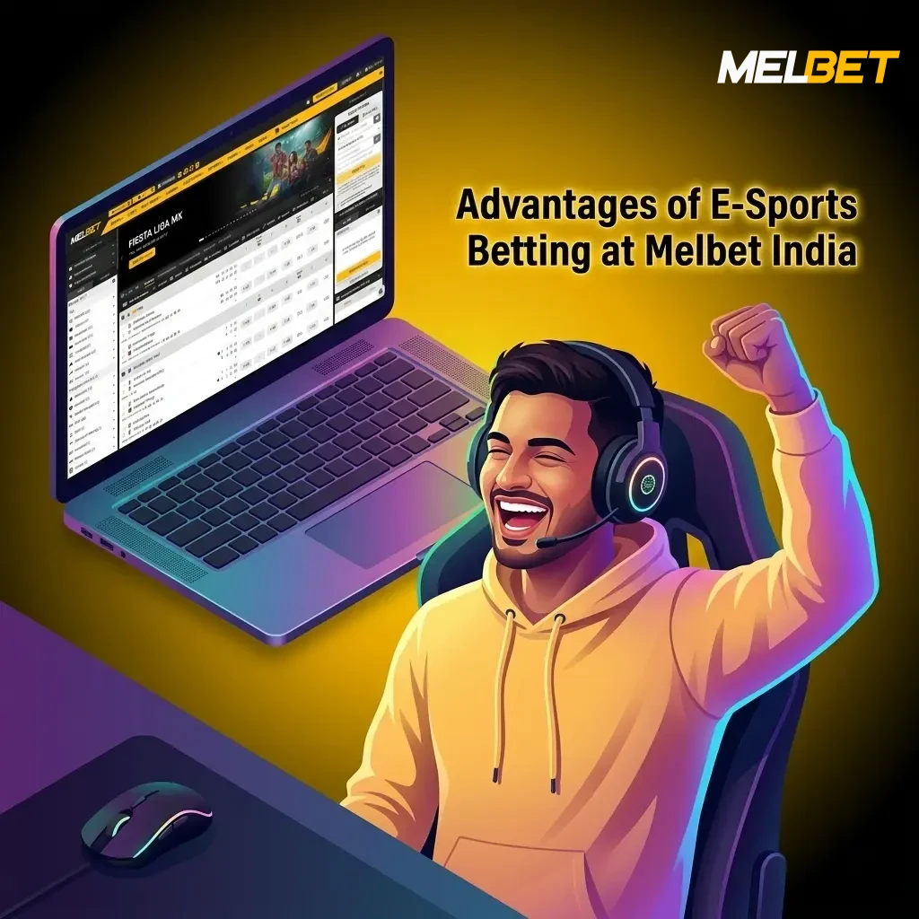 Melbet India esports betting advantages including competitive odds, UPI payments, mobile app, and live streaming support