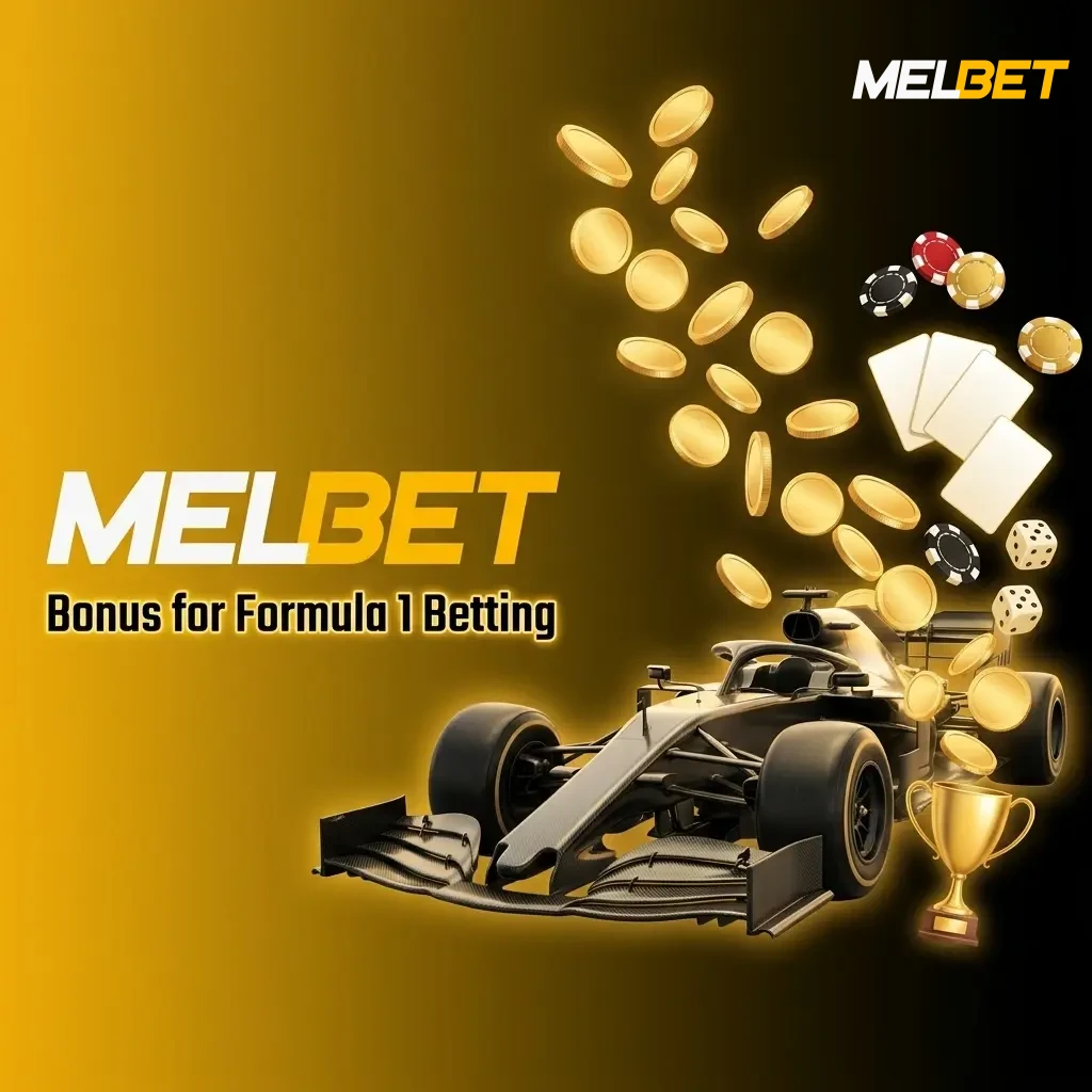 Melbet Formula 1 betting bonus offering 100% matched deposit up to ₹20,000 for new users on F1 markets
