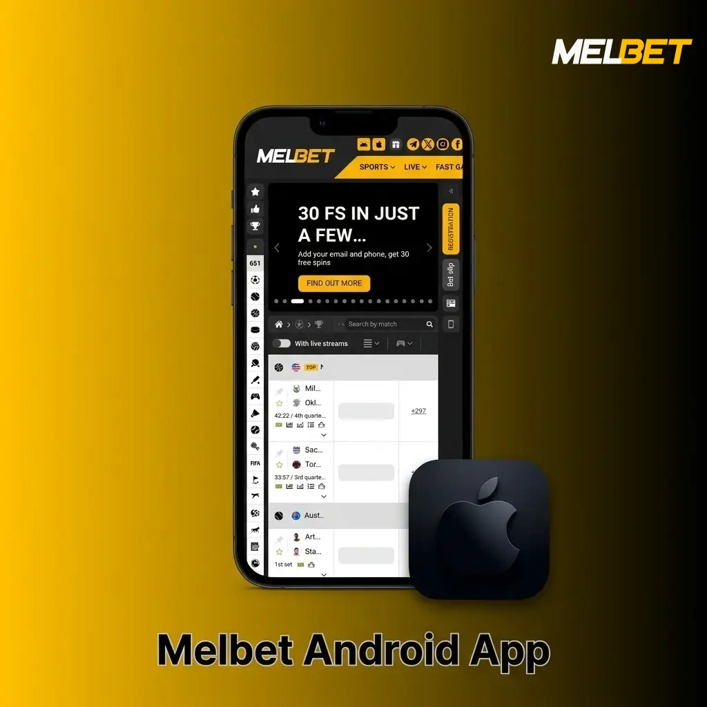 Melbet Android app interface for mobile betting and casino games, compatible with Android 5.0 and above